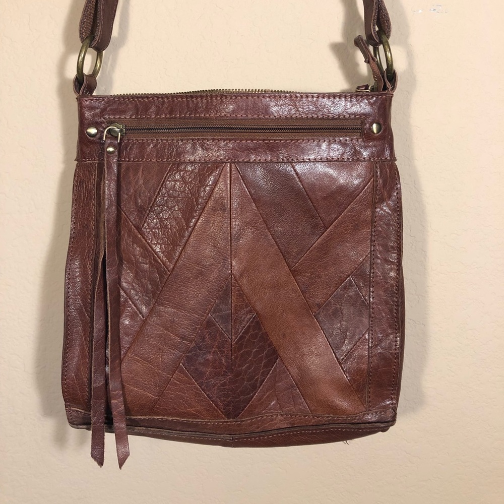 Lucky Brand Rayla Leather Textured Boho Purse - Picture 2 of 14